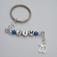 70th Birthday Keyrings