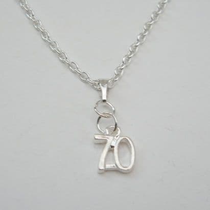 70th Birthday Necklace - Charm Style