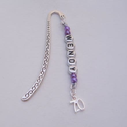 70th Birthday Personalised Bookmark