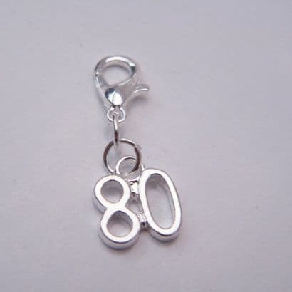 80th Birthday Clip On Charm