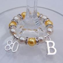 80th Birthday Wine Glass Charms