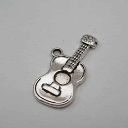 Acoustic Guitar Wine Glass Charm - Initial Full Sparkle Style