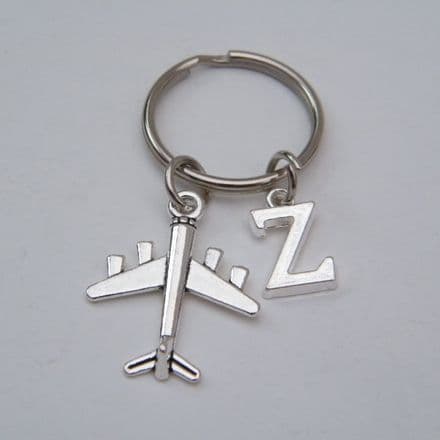 Aeroplane Keyring - Initial Charm Style