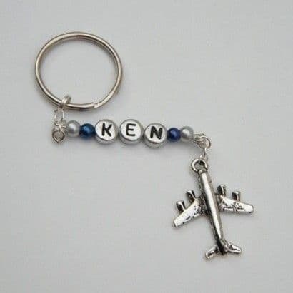 Aeroplane Personalised Keyring