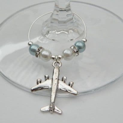 Aeroplane Wine Glass Charm - Elegance Style