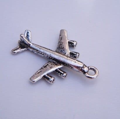 Aeroplane Wine Glass Charm - Initial Full Sparkle Style