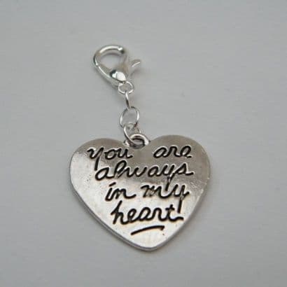 Always In My Heart Clip On Charm