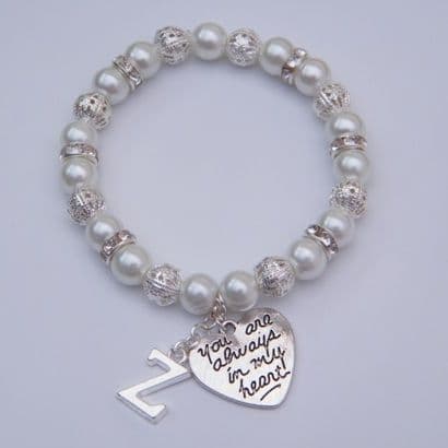 Always In My Heart Initial Bracelet - Sparkle & Bling Style