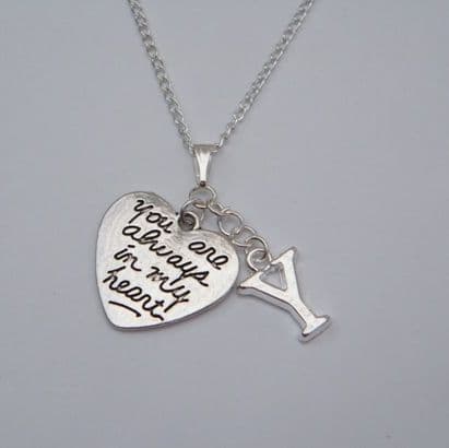 Always In My Heart Necklace - Initial Charm Style