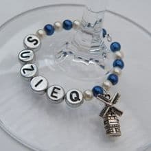 Amsterdam Windmill Wine Glass Charms