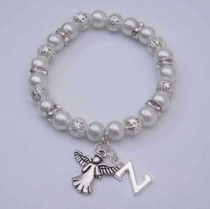 Angel Initial Bracelet - Sparkle & Bling Style