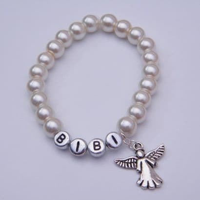 Angel Personalised Bracelet - Beaded Style