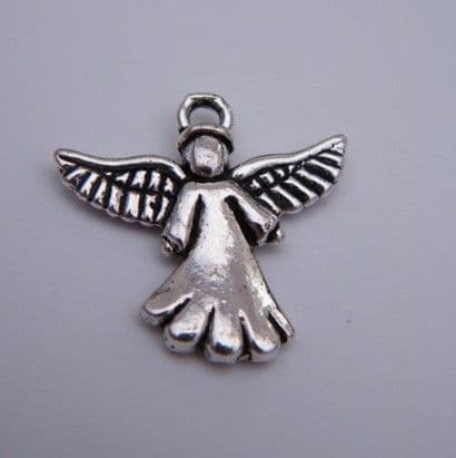 Angel Personalised Keyring - Double Charm Beaded Style