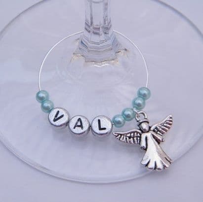 Angel Personalised Wine Glass Charm
