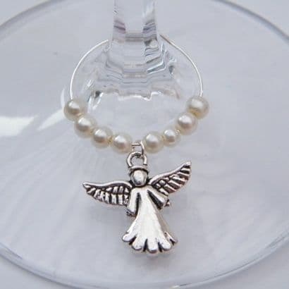 Angel Wine Glass Charm - Beaded Style