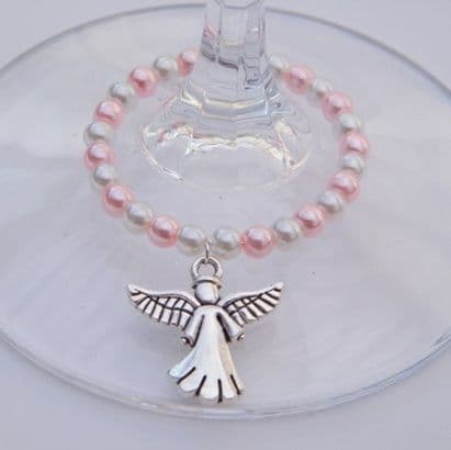 Angel Wine Glass Charm - Full Bead Style