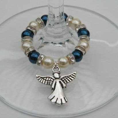 Angel Wine Glass Charm - Full Sparkle Style