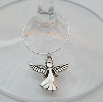 Angel Wine Glass Charm - Hoop Style