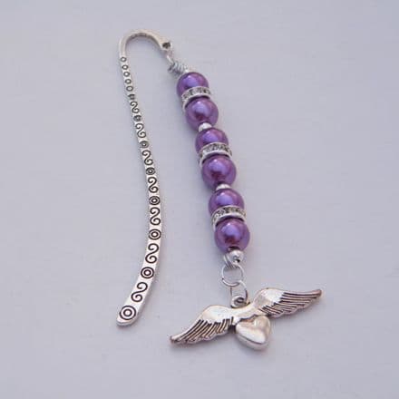 Angel Wings With Heart Bookmark - Elegance Style