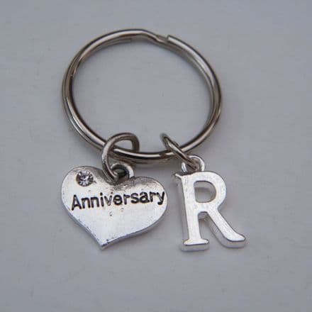 Anniversary Keyring - Initial Charm Style