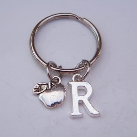 Apple Keyring - Initial Charm Style