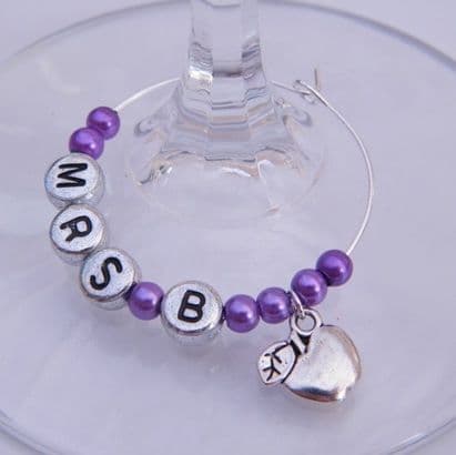 Apple Personalised Wine Glass Charm