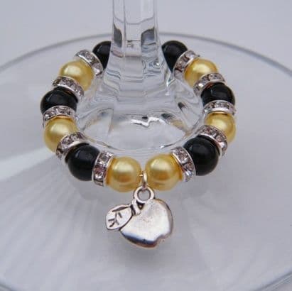 Apple Wine Glass Charm - Full Sparkle Style