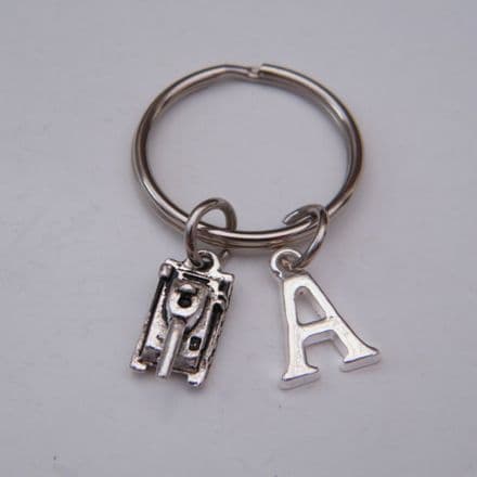 Army Tank Keyring - Initial Charm Style
