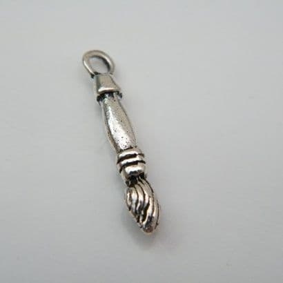 Artist Painting Brush Wine Glass Charm - Initial Full Sparkle Style