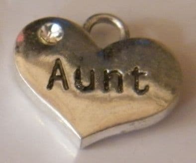 Aunt Wine Glass Charm - Initial Full Sparkle Style