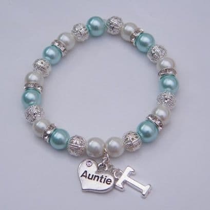 Auntie Initial Bracelet - Sparkle & Bling Style