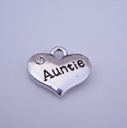 Auntie Personalised Keyring - Double Charm Beaded Style
