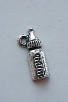 Baby Bottle Wine Glass Charm - Initial Full Bead Style