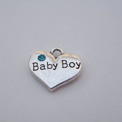 Baby Boy Personalised Wine Glass Charm - Full Sparkle Style
