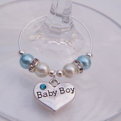 Baby Boy Wine Glass Charm - Elegance Style