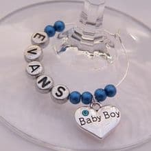 Baby Boy Wine Glass Charms