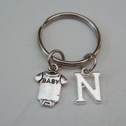 Baby Grow Keyring - Initial Charm Style