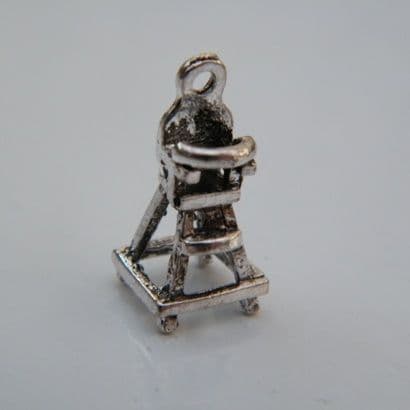 Baby Highchair Wine Glass Charm - Initial Full Sparkle Style