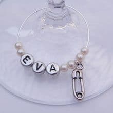 Baby Nappy Pin Wine Glass Charms
