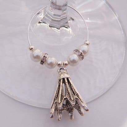 Badminton Shuttlecock Wine Glass Charm - Elegance Style