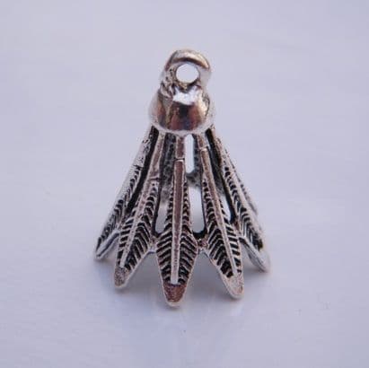 Badminton Shuttlecock Wine Glass Charm - Initial Full Sparkle Style