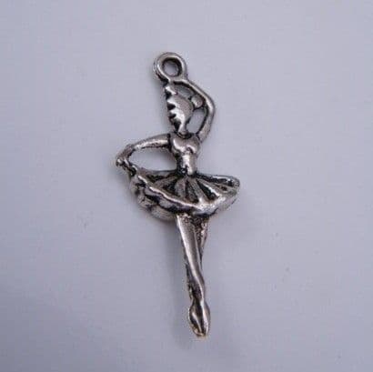 Ballet Dancer Necklace - Initial Charm Style