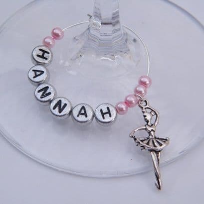 Ballet Dancer Personalised Wine Glass Charm
