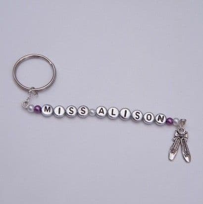 Ballet Shoes Personalised Keyring