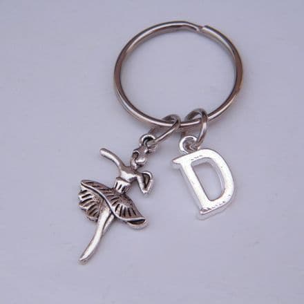Ballroom Dancer Keyring - Initial Charm Style