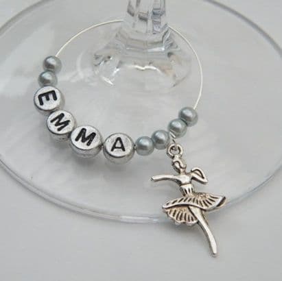 Ballroom Dancer Personalised Wine Glass Charm