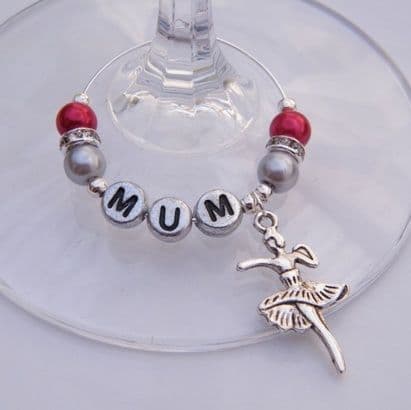 Ballroom Dancer Personalised Wine Glass Charm - Elegance Style