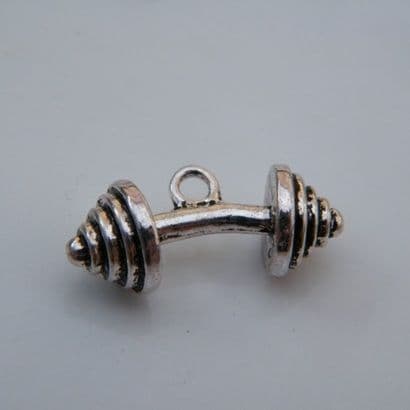 Barbell Weight Wine Glass Charm - Initial Full Sparkle Style