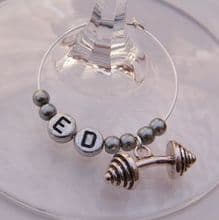 Barbell Wine Glass Charms