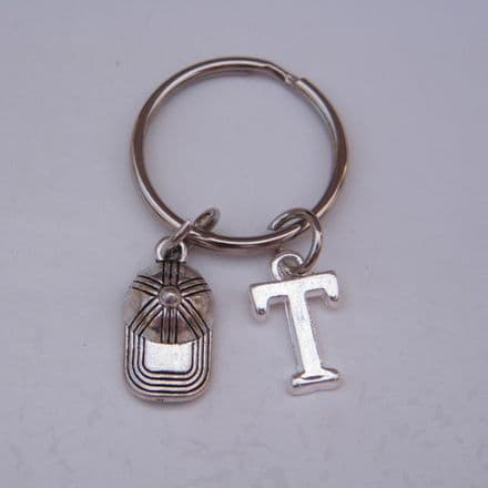 Baseball Cap Keyring - Initial Charm Style